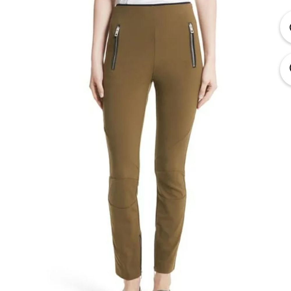 Rag & Bone Y2K Collier High-Rise Cigarette Ankle Pull On Pants Olive Green Sz 4